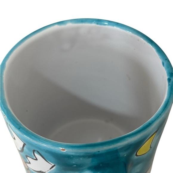 Vtg Handmade Hand Painted Santa Sleigh And Reindeer Coffee Mug Made In Italy - Picture 4 of 5